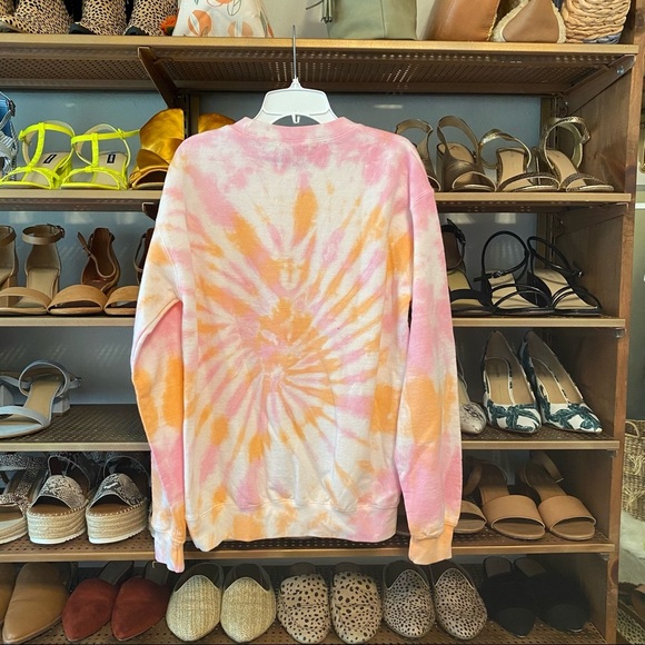 Pink & Orange Tie Dye Embroidery Yeehaw Sweatshirt - Picture 9 of 10